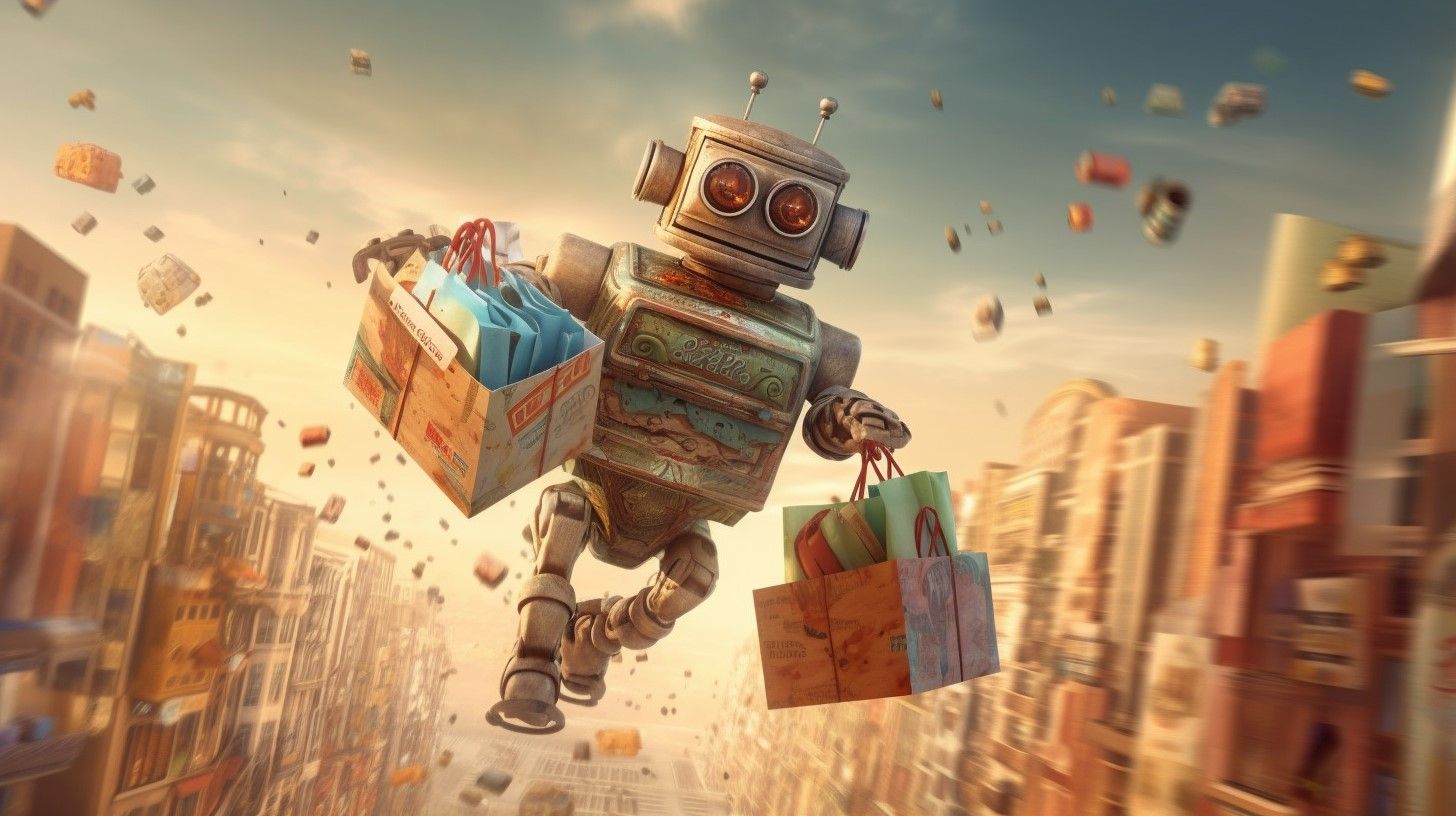robot delivering shopping goods